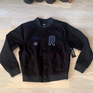RHONE Black Varsity Bomber Jacket
